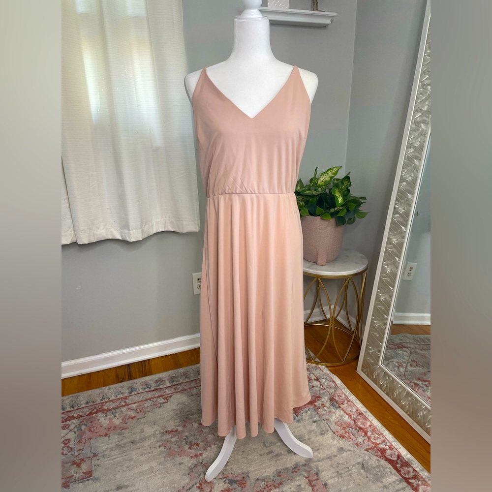 H&M slip dress in creamy pink
